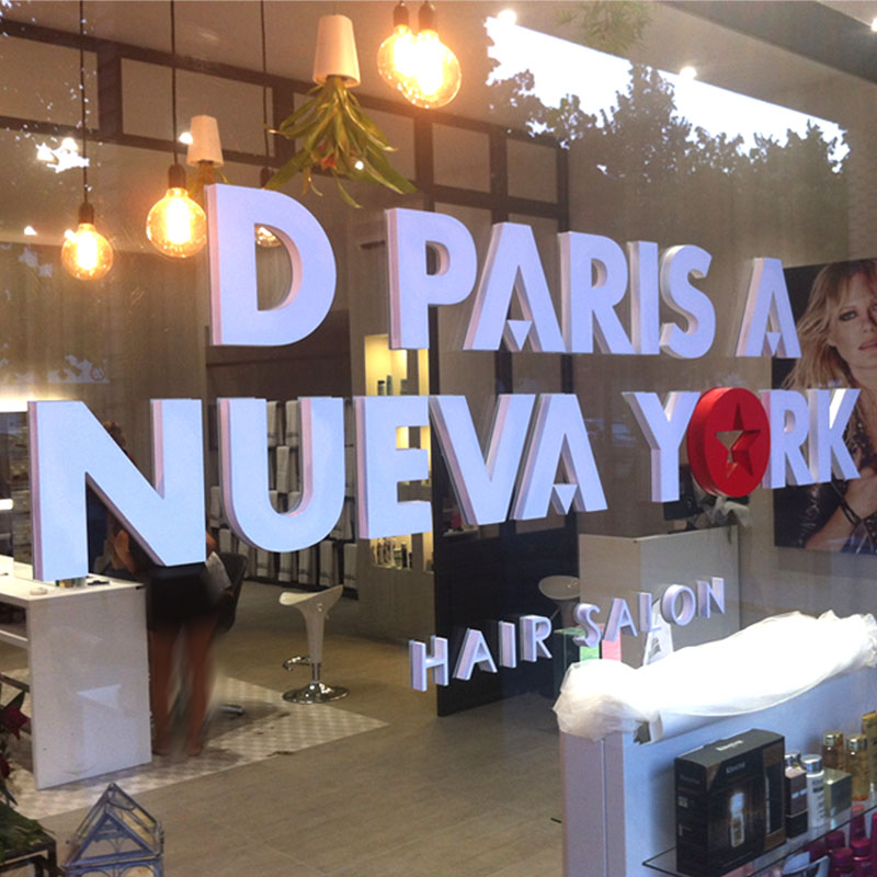 De París a Nueva York - Diseño letras corpóreas